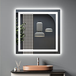 2022 Collection  Backlit + Front-Lighted LED Mirror for Bathroom 36 x 36 Inch