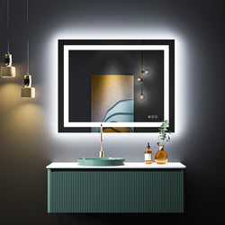 2022 Collection Backlit + Front Lighted Vanity Mirror for Bathroom 40 x 32 Inch