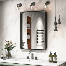Awandee Home Black Metal Framed Bathroom Mirror for Wall 22 x 30 inch