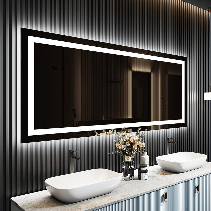 2022 Collection  Backlit + Frontlit LED Mirror for Bathroom 72 x 32 Inch