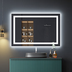 2022 Collection Backlit + Frontlit LED Mirror for Bathroom 48 x 32 Inch