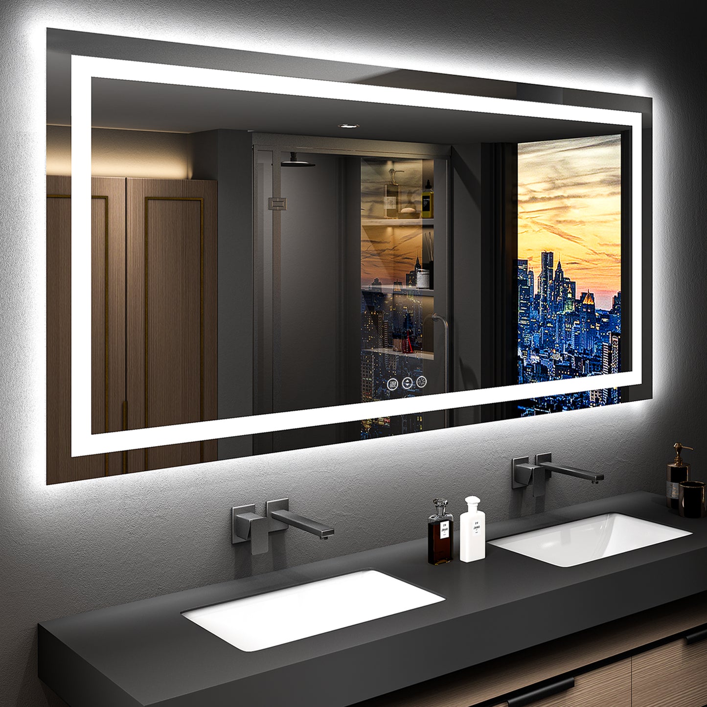 2022 Collection Backlit + Frontlit LED Mirror for Bathroom 72 x 36 Inch
