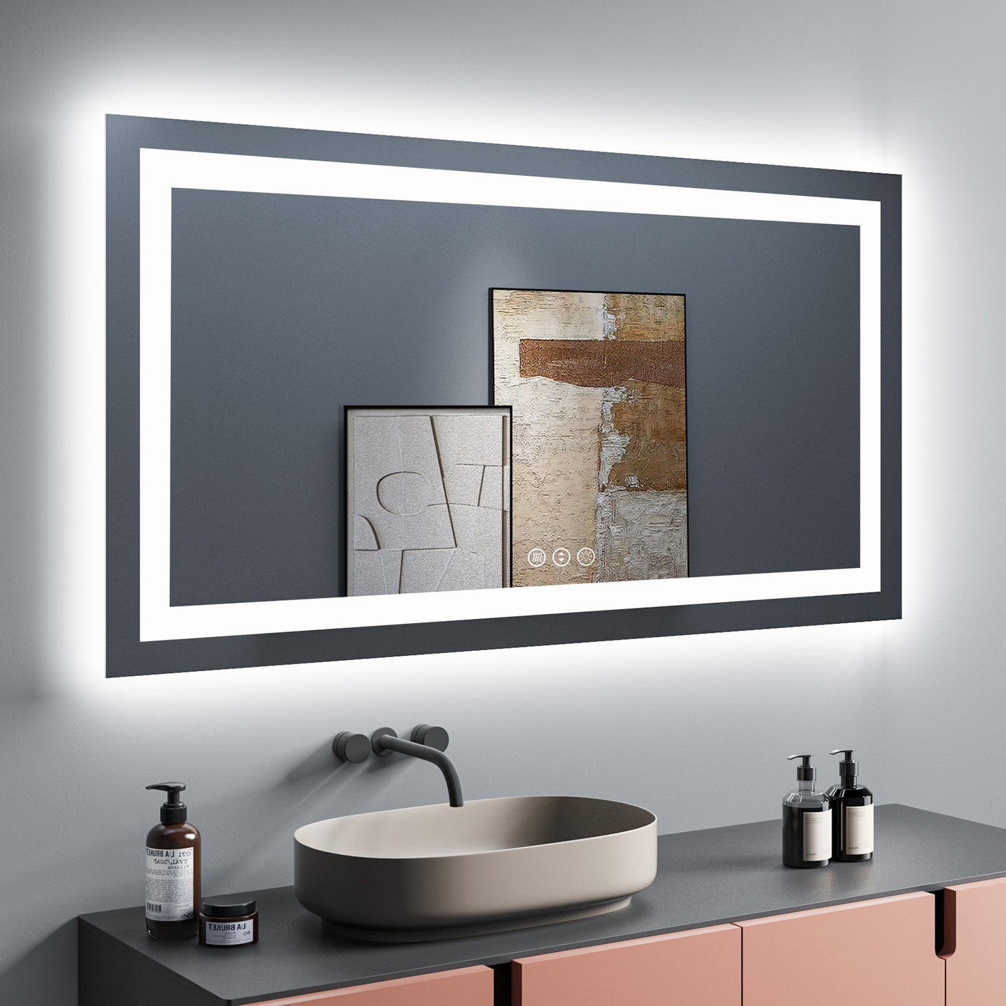 2022 Collection Backlit + Frontlit LED Mirror for Bathroom 55 x 30 Inch