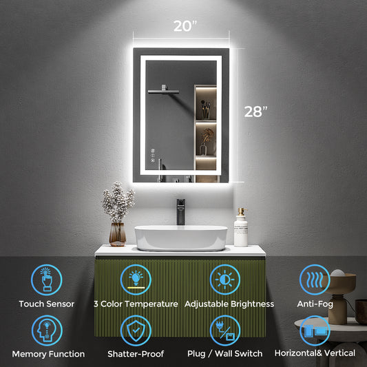 2022 Collection  Backlit + Front-Lighted LED Mirror for Bathroom 20 x 28 Inch