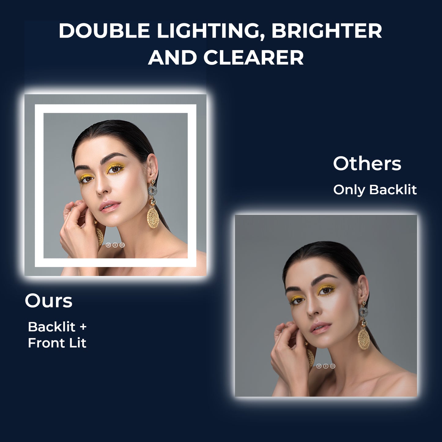 2022 Collection  Backlit + Front-Lighted LED Mirror for Bathroom 36 x 36 Inch