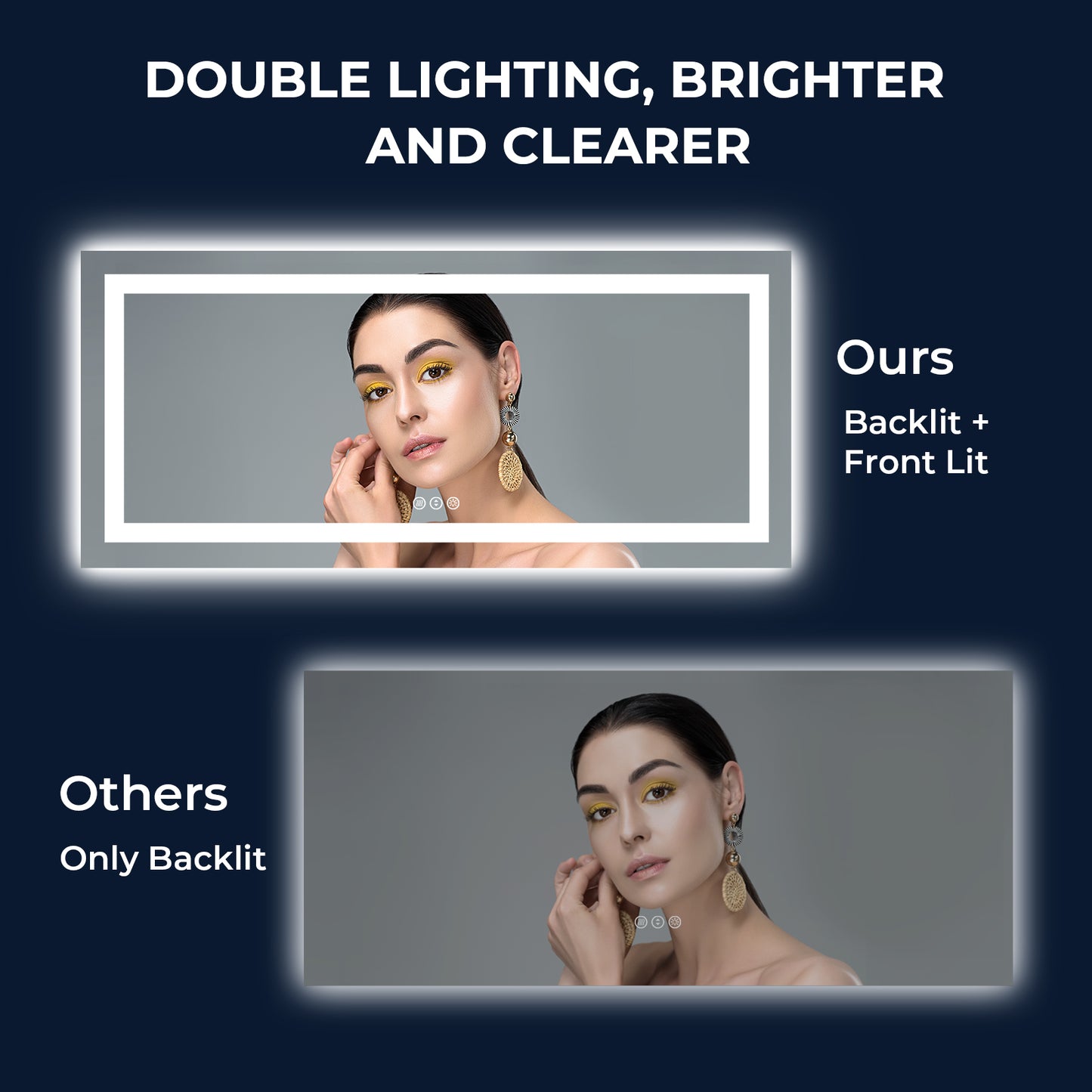 2022 Collection  Backlit + Frontlit LED Mirror for Bathroom 72 x 32 Inch