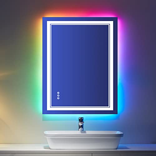 Awandee Home LED Bathroom Mirror RGB Color 36 x 24 inch