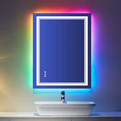 Awandee Home LED Bathroom Mirror RGB Color 36 x 24 inch