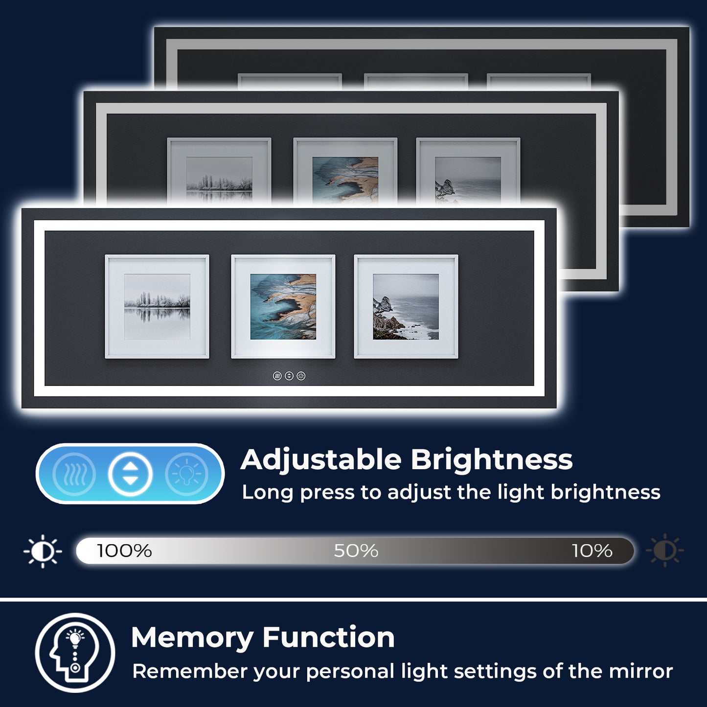 2022 Collection Backlit + Frontlit LED Mirror for Bathroom 84 x 32 Inch