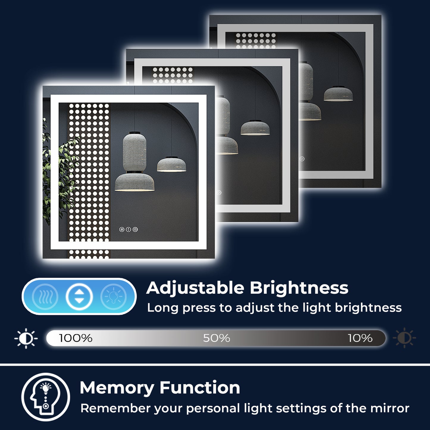 2022 Collection  Backlit + Front-Lighted LED Mirror for Bathroom 36 x 36 Inch