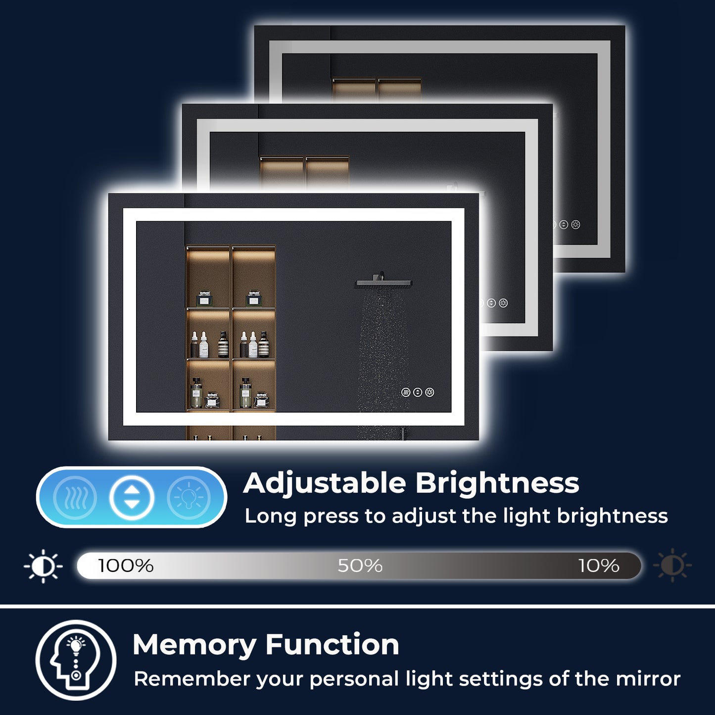 2022 Collection Backlit + Frontlit LED Mirror for Bathroom 48 x 32 Inch