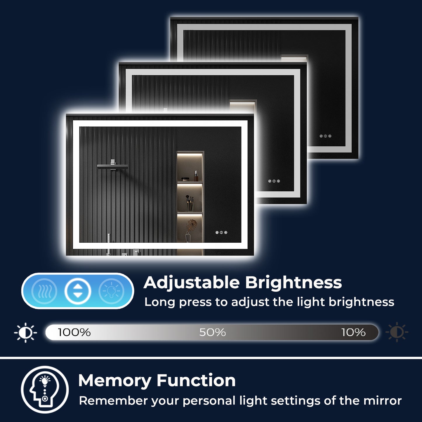 2022 Collection  Backlit + Frontlit LED Mirror for Bathroom 48 x 36 Inch