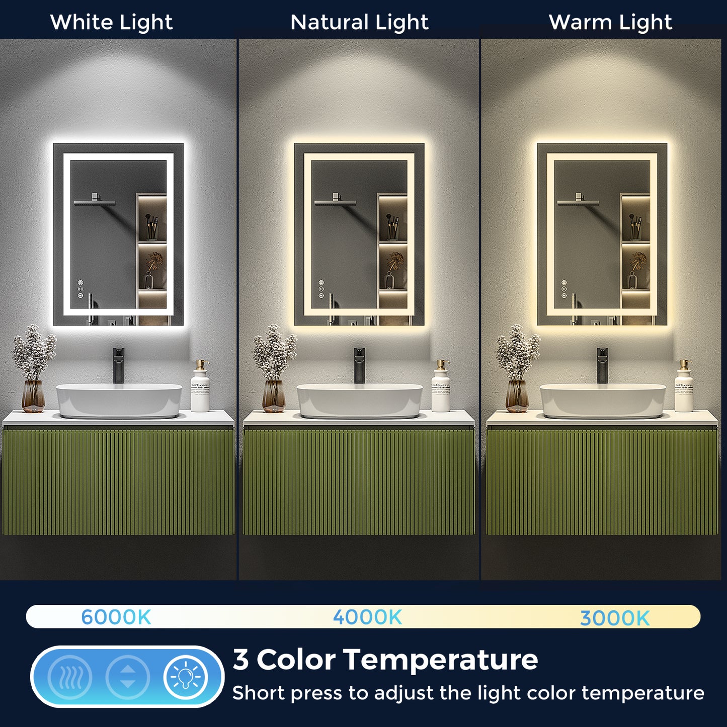 2022 Collection  Backlit + Front-Lighted LED Mirror for Bathroom 20 x 28 Inch