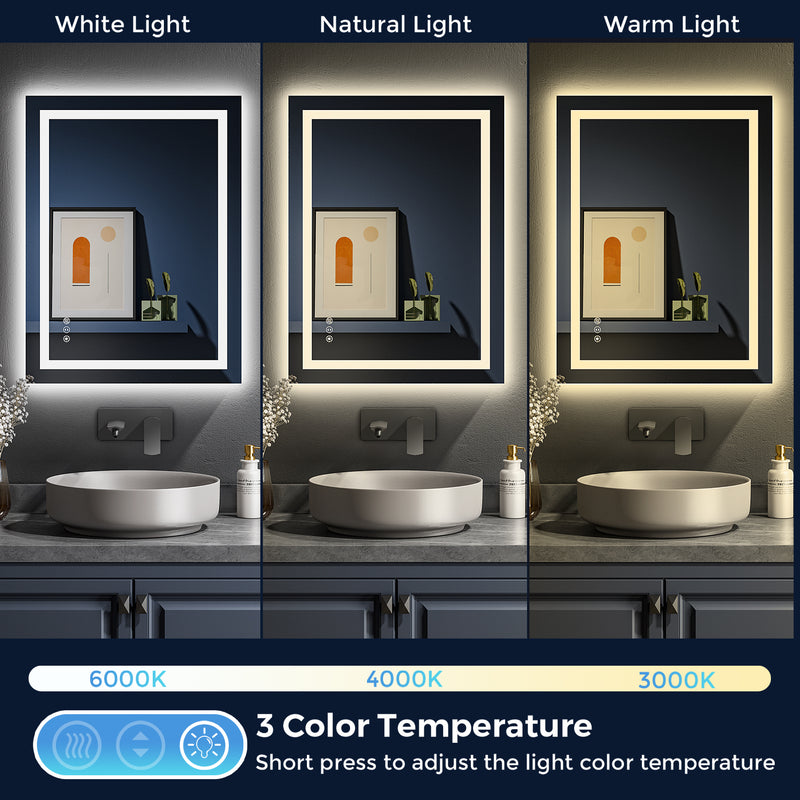 2022 Collection  Backlit + Front-Lighted LED Mirror for Bathroom 24 x 32 Inch