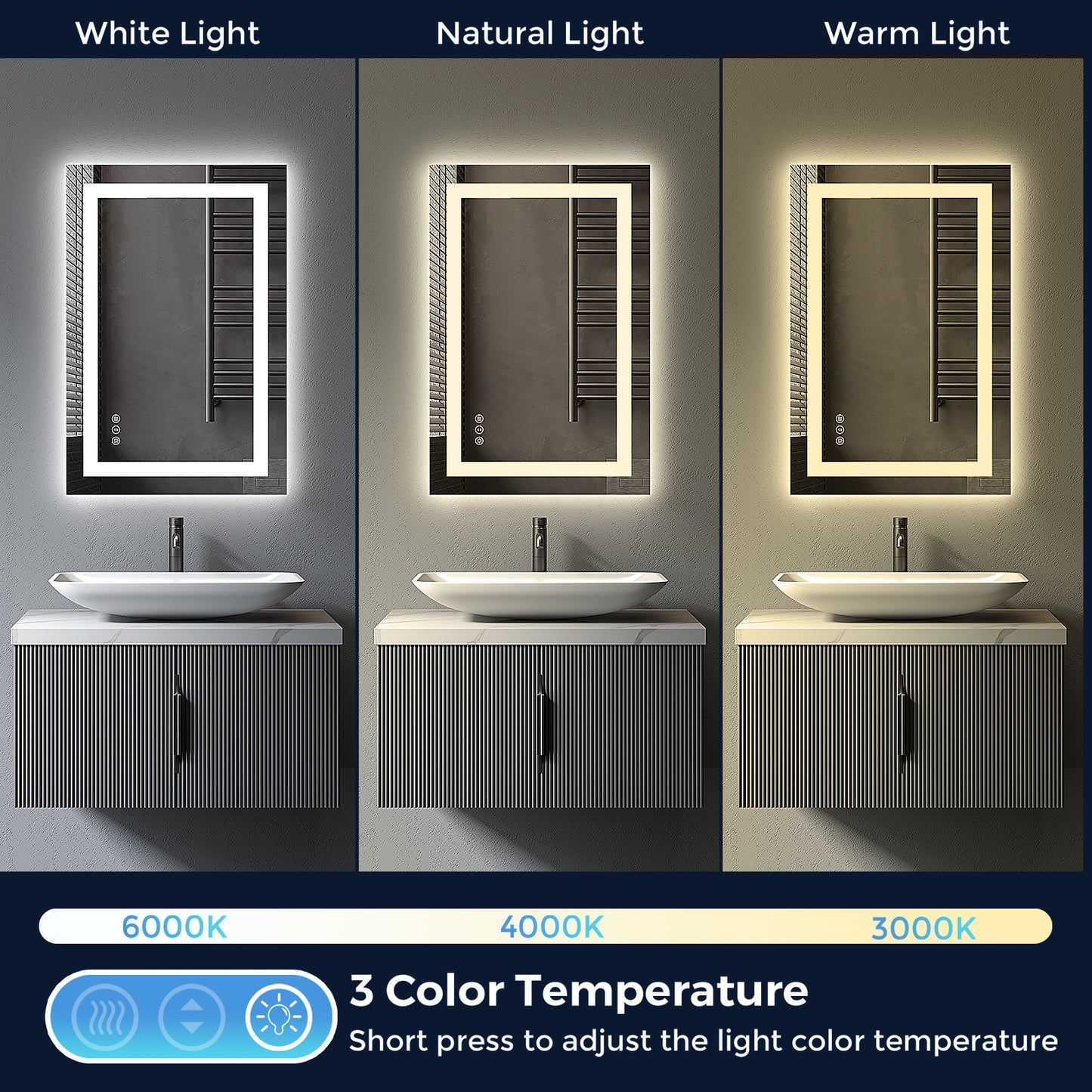 2022 Collection  Backlit + Front-Lighted LED Mirror for Bathroom 24 x 36 Inch