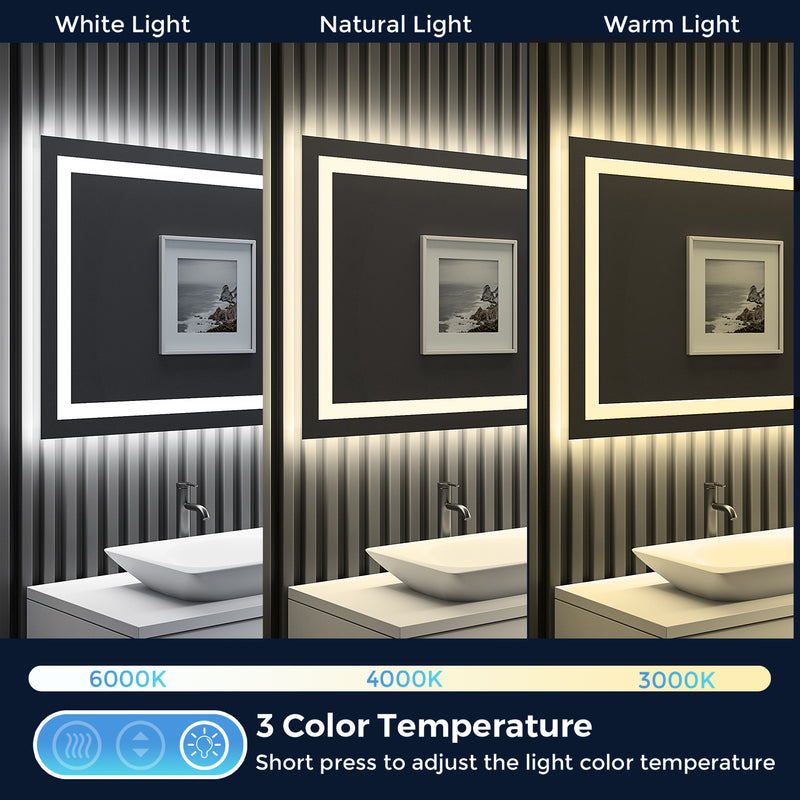 2022 Collection Backlit + Frontlit LED Mirror for Bathroom 84 x 32 Inch