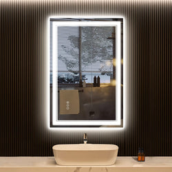 Awandee Backlit + Front-Lighted LED Mirror for Bathroom 20 x 28 Inch