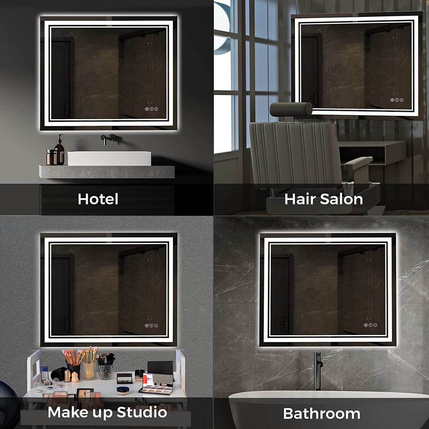 Awandee Backlit + Front-Lighted LED Mirror for Bathroom 40 X 32 Inch