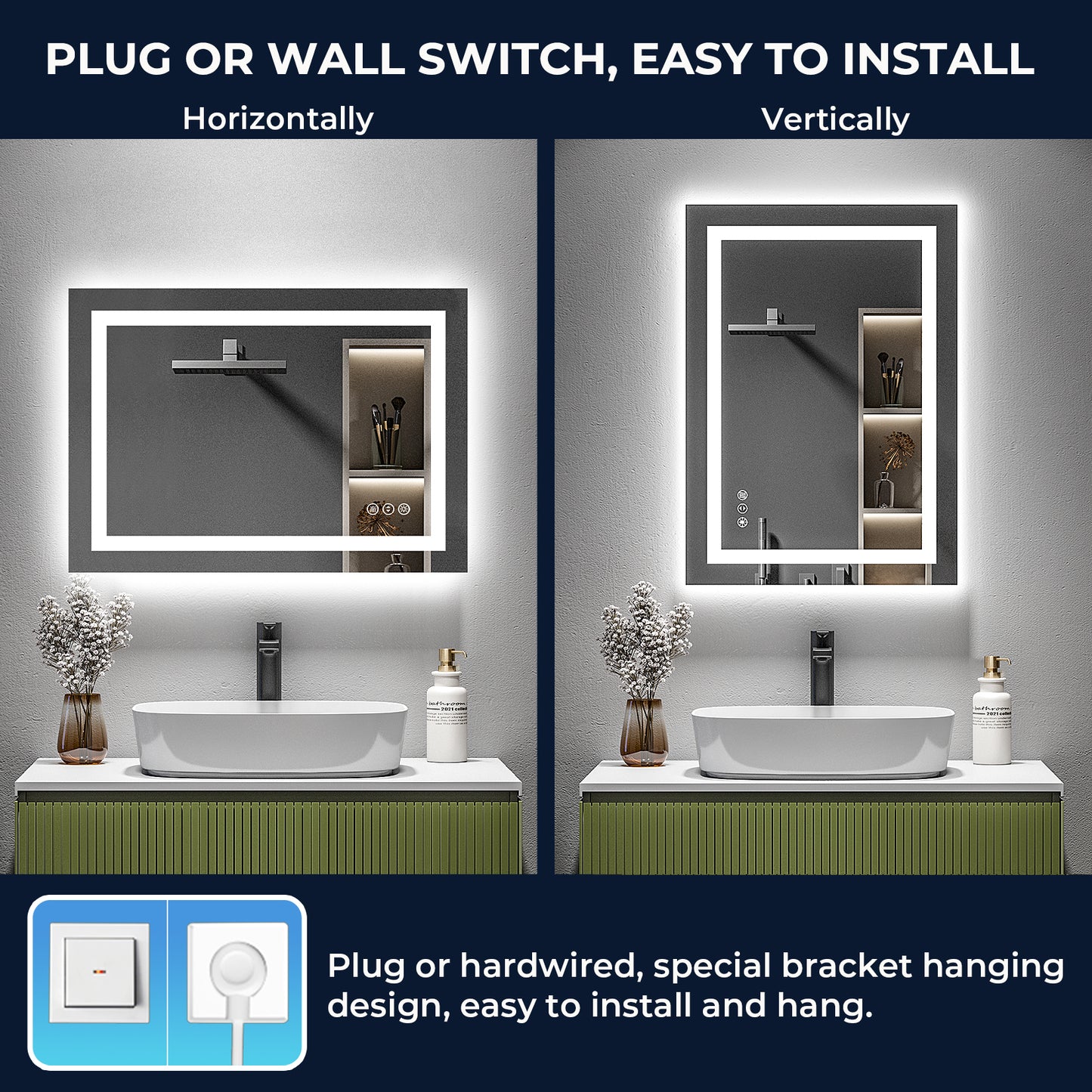 2022 Collection  Backlit + Front-Lighted LED Mirror for Bathroom 20 x 28 Inch