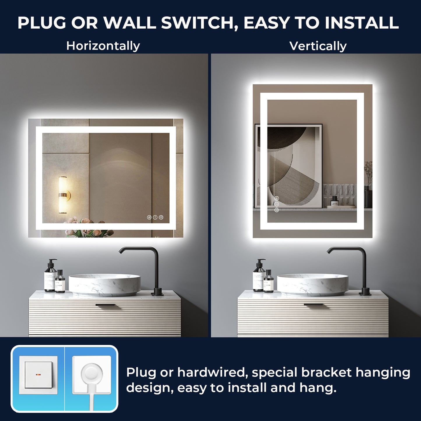 2022 Collection  Backlit + Front-Lighted LED Mirror for Bathroom 28 x 36 Inch