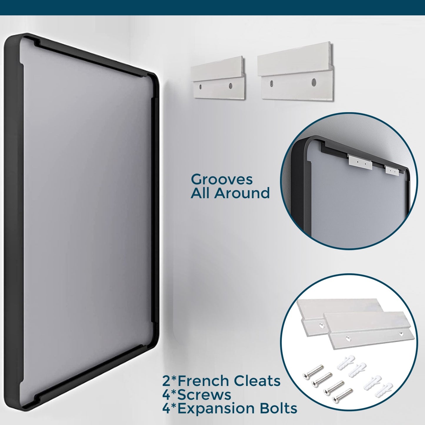 Awandee Home Black Metal Framed Bathroom Mirror for Wall 22 x 30 inch