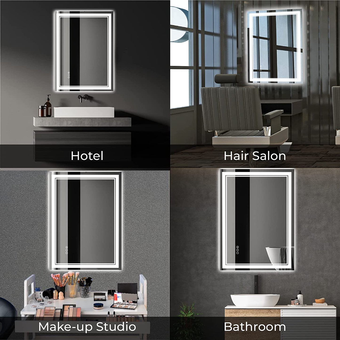 Awandee Backlit + Front-Lighted LED Mirror for Bathroom 24 x 32 Inch