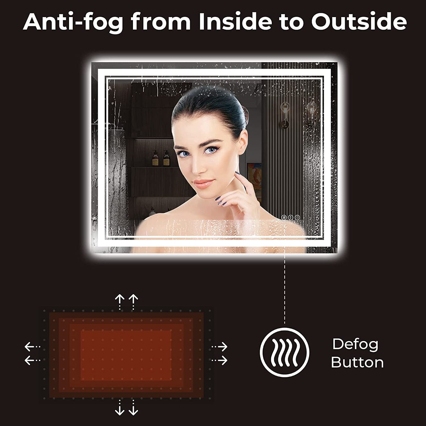 Awandee Backlit + Front-Lighted LED Mirror for Bathroom 28 x 36 Inch