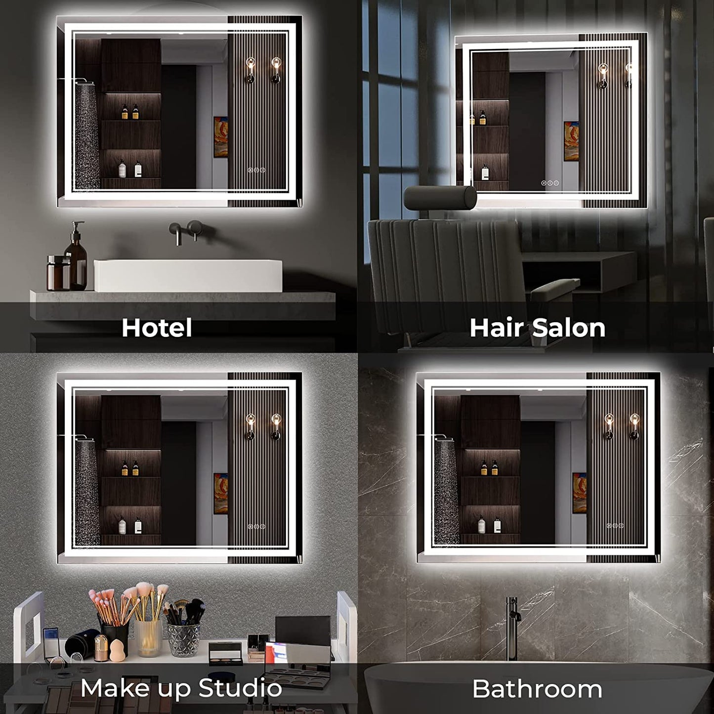Awandee Backlit + Front-Lighted LED Mirror for Bathroom 28 x 36 Inch